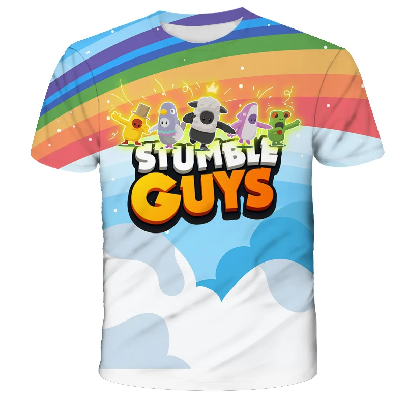 

New Fashion Stumble Guys T-shirt For 3 to 14 Ys Kids Clothes Baby Boys T Shirt Kid Girls Tops Tee Children Clothing Boy T-shirts