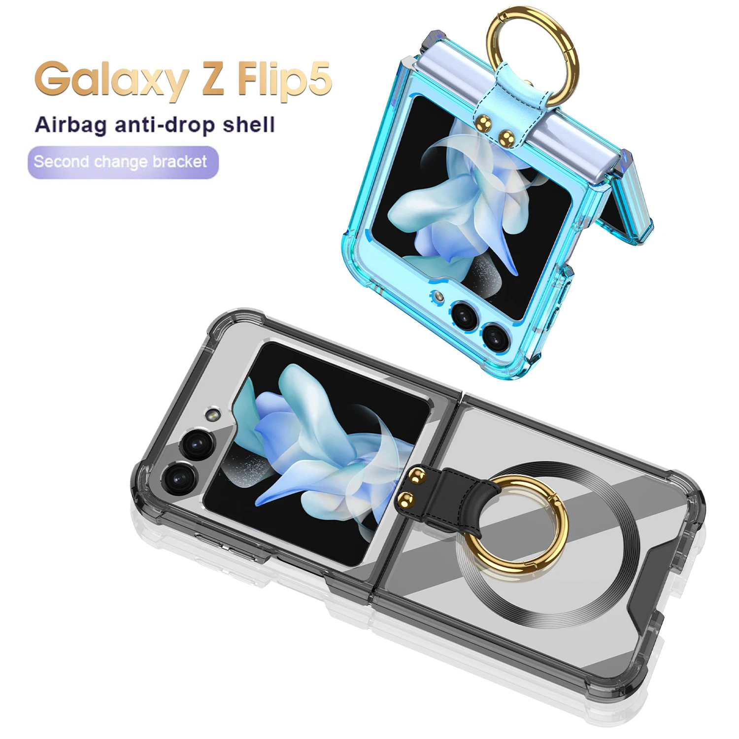 For Samsung Galaxy Z Flip 5 4 3 Case Transparent Colorful Silicone Shockproof Ring Bracket Magnetic Wireless Charging Back Cover
For Samsung Galaxy Z Flip 5 4 3 Case Transparent Colorful Silicone Shockproof Ring Bracket Magnetic Wireless Charging Back Cover