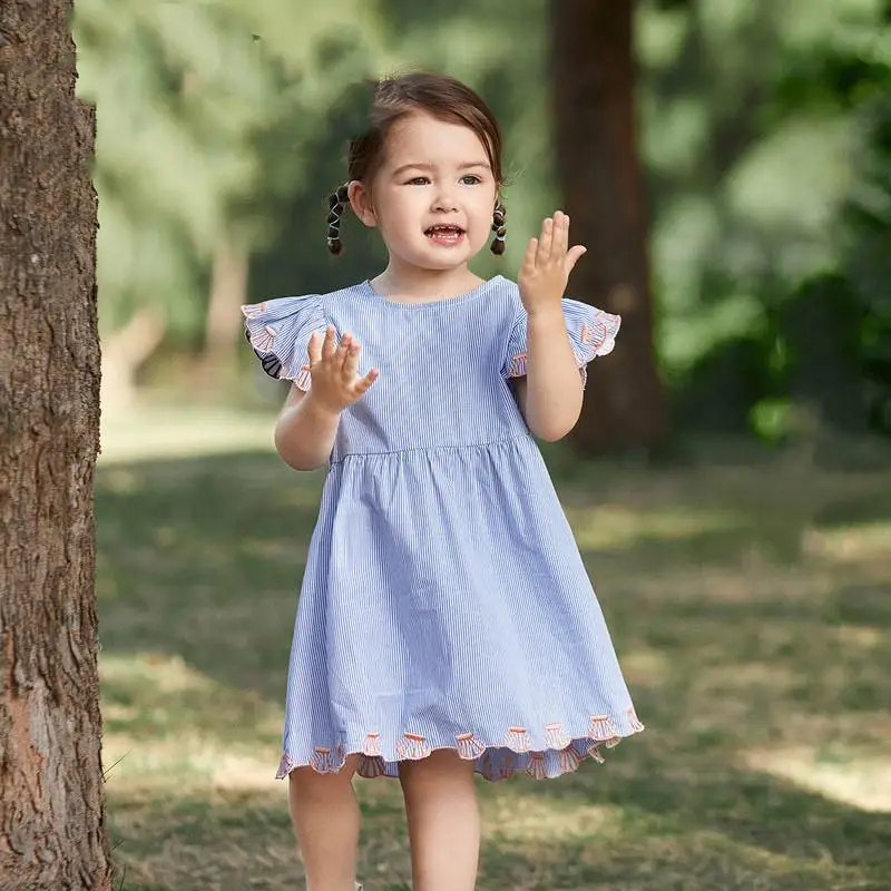 Clibeso Baby Girl Shell Embroidery Dress Child Flying Sleeve Cotton Frocks Kid Stripe A-line O Neck Dresses Toddler Summer Wear
Clibeso Baby Girl Shell Embroidery Dress Child Flying Sleeve Cotton Frocks Kid Stripe A-line O Neck Dresses Toddler Summer Wear
