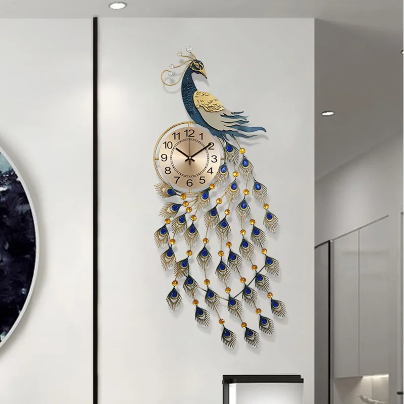Home Peacock Wall Clock New Chinese Metal Ironwork Wall Hanging Watch for Living Room Restaurant Entrance Hall Decorative Clocks
Home Peacock Wall Clock New Chinese Metal Ironwork Wall Hanging Watch for Living Room Restaurant Entrance Hall Decorative Clocks
