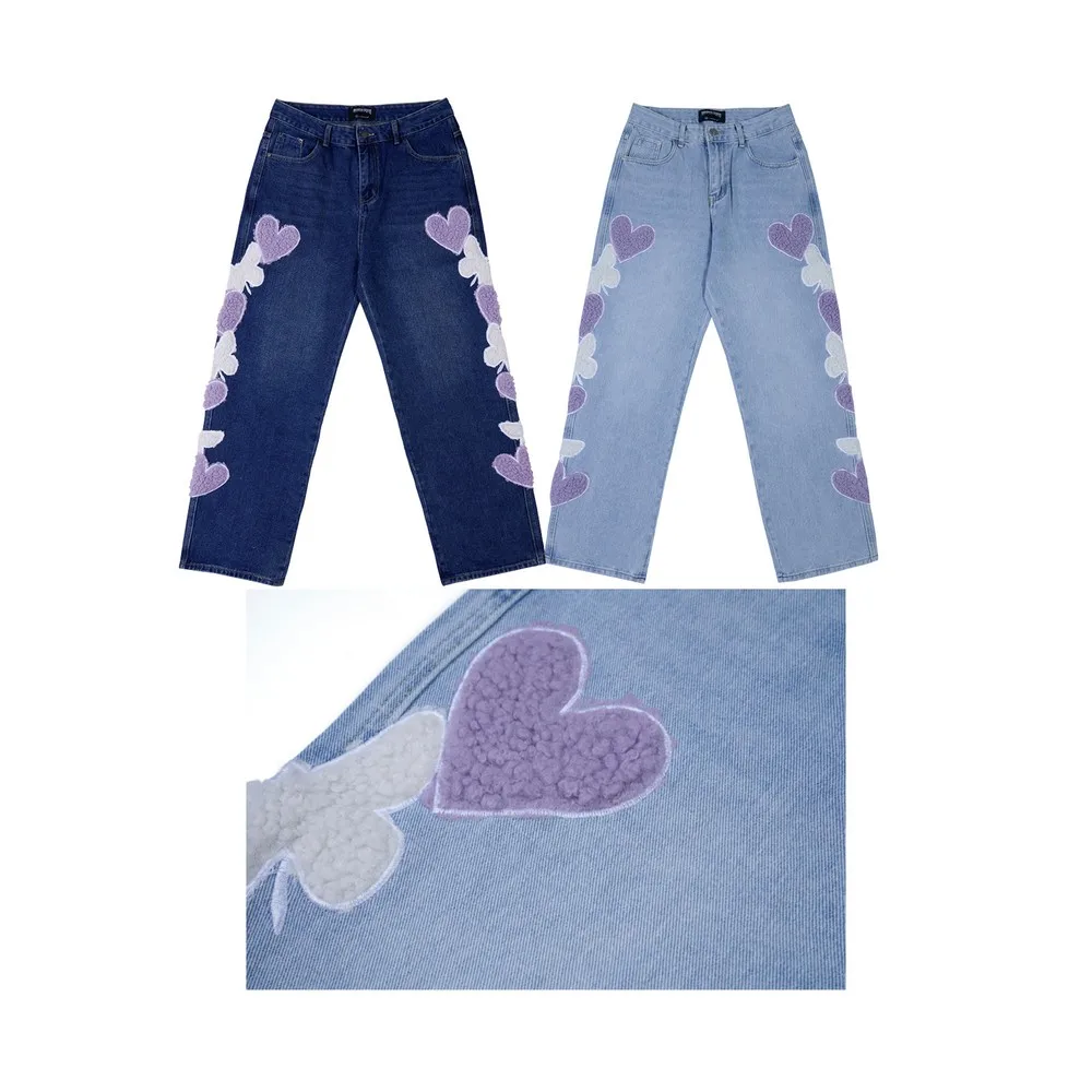 Vintage 2000s Sweet Heart Embroidery Women's Jeans 2023 Trend Y2k Streetwear Pants Women Female Clothing Spring Autumn Designer
Vintage 2000s Sweet Heart Embroidery Women's Jeans 2023 Trend Y2k Streetwear Pants Women Female Clothing Spring Autumn Designer