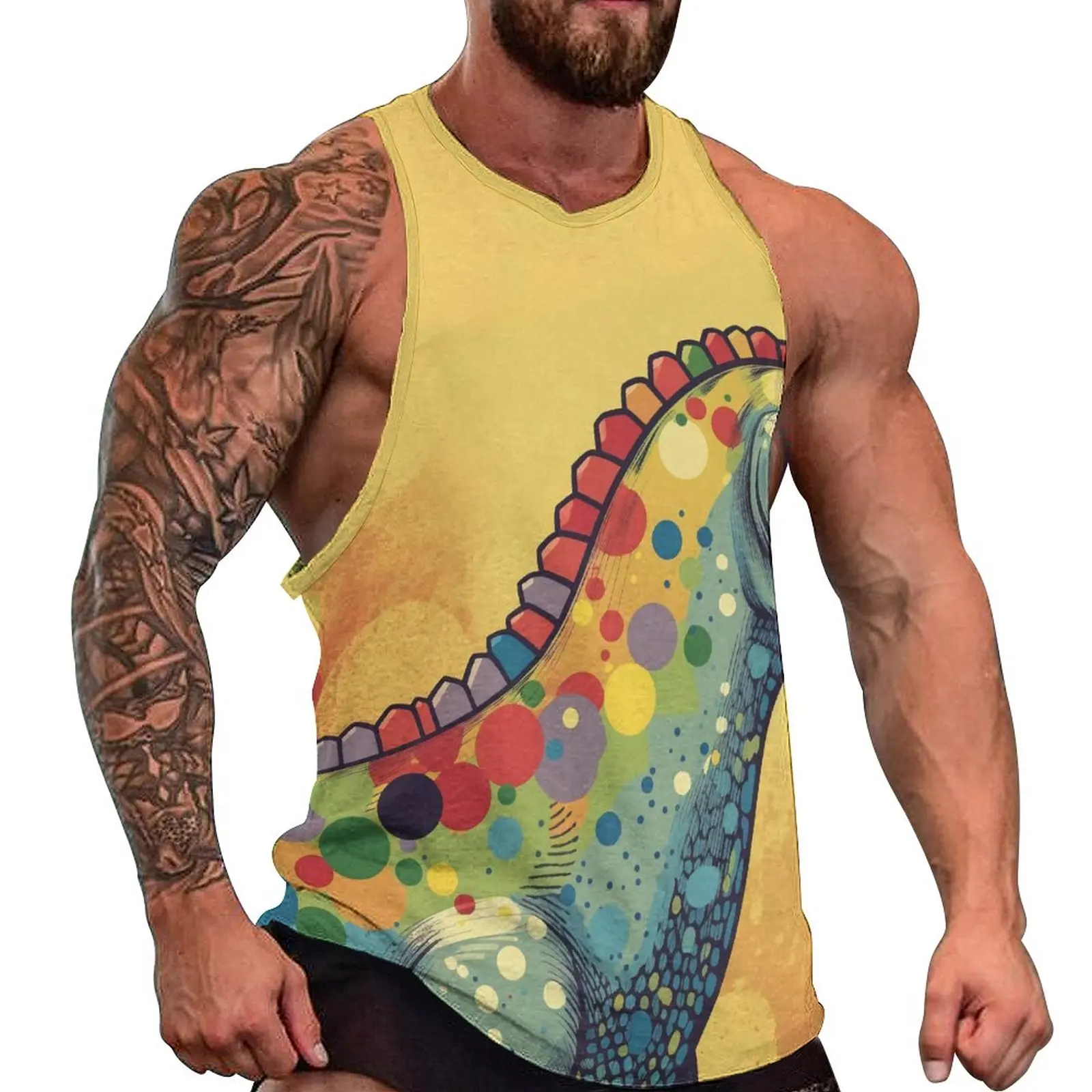 Dinosaur Tank Top Males Multicolored Retro Trendy Tops Summer Training Design Sleeveless Vests Plus Size
Dinosaur Tank Top Males Multicolored Retro Trendy Tops Summer Training Design Sleeveless Vests Plus Size
