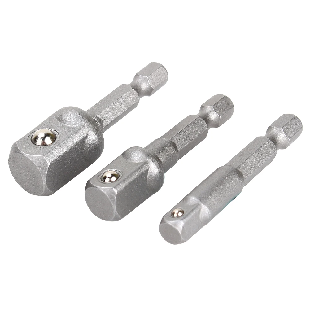 3pcs Drill Socket Adaptor Hex Drive To 1/4" 3/8" 1/2" Drive Impact Driver Hex Shank Extension For Screwdriver Handle Tool
3pcs Drill Socket Adaptor Hex Drive To 1/4" 3/8" 1/2" Drive Impact Driver Hex Shank Extension For Screwdriver Handle Tool