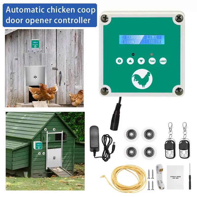 Automatic Chicken House Door Controller Cage Coop Door Opener Controller Actuator Motor Opener Kit With Timer And Light Sensor
Automatic Chicken House Door Controller Cage Coop Door Opener Controller Actuator Motor Opener Kit With Timer And Light Sensor