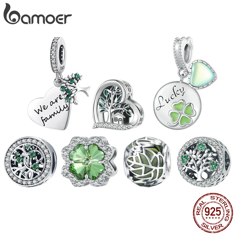Bamoer 925 Sterling Silver Four-leaf Clover Beads Family Tree Pendant Charms for Women Bracelet and Necklace DIY Fine Jewelry
Bamoer 925 Sterling Silver Four-leaf Clover Beads Family Tree Pendant Charms for Women Bracelet and Necklace DIY Fine Jewelry