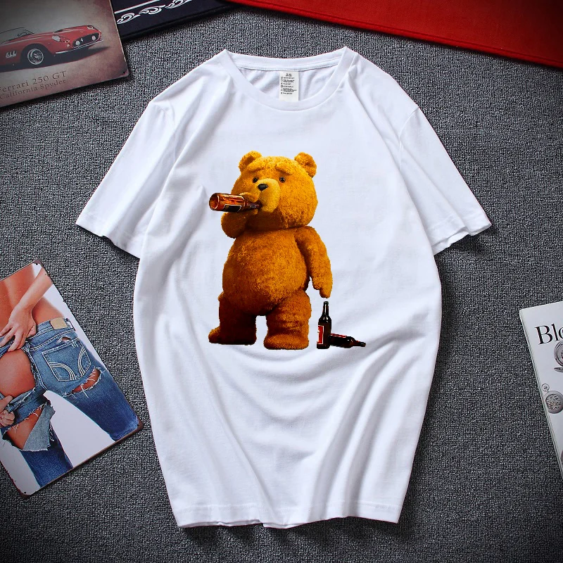 Summer Men Print Cute Teddy Bear Drink Beer T-Shirt Short Sleeve Pure Cotton T-Shirt Cool T-Shirt Top Street Wear
Summer Men Print Cute Teddy Bear Drink Beer T-Shirt Short Sleeve Pure Cotton T-Shirt Cool T-Shirt Top Street Wear