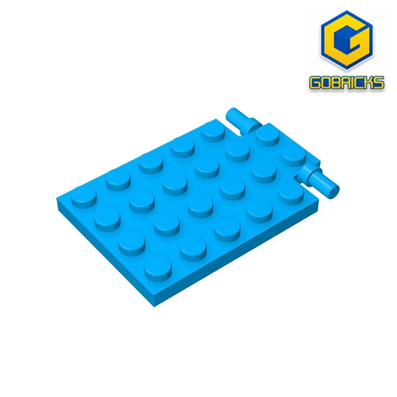 Gobrick GDS-844 Plate модифицированный 4x6 с дверными петлями-ловушками (длинные штифты)