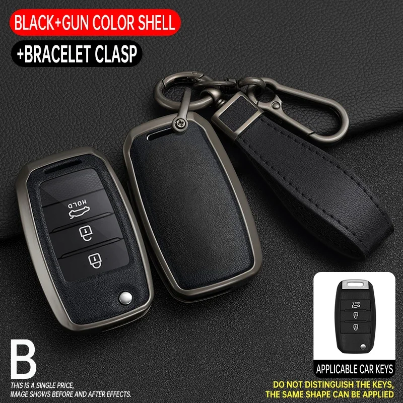 Чехол из цинкового сплава + кожаный чехол для ключей от машины KIA Rio 3 4 K2 Ceed Cerato K3 K5 Sorento Sportage Soul K4 Picanto Optima Forte Soul 
Чехол из цинкового сплава + кожаный чехол для ключей от машины KIA Rio 3 4 K2 Ceed Cerato K3 K5 Sorento Sportage Soul K4 Picanto Optima Forte Soul