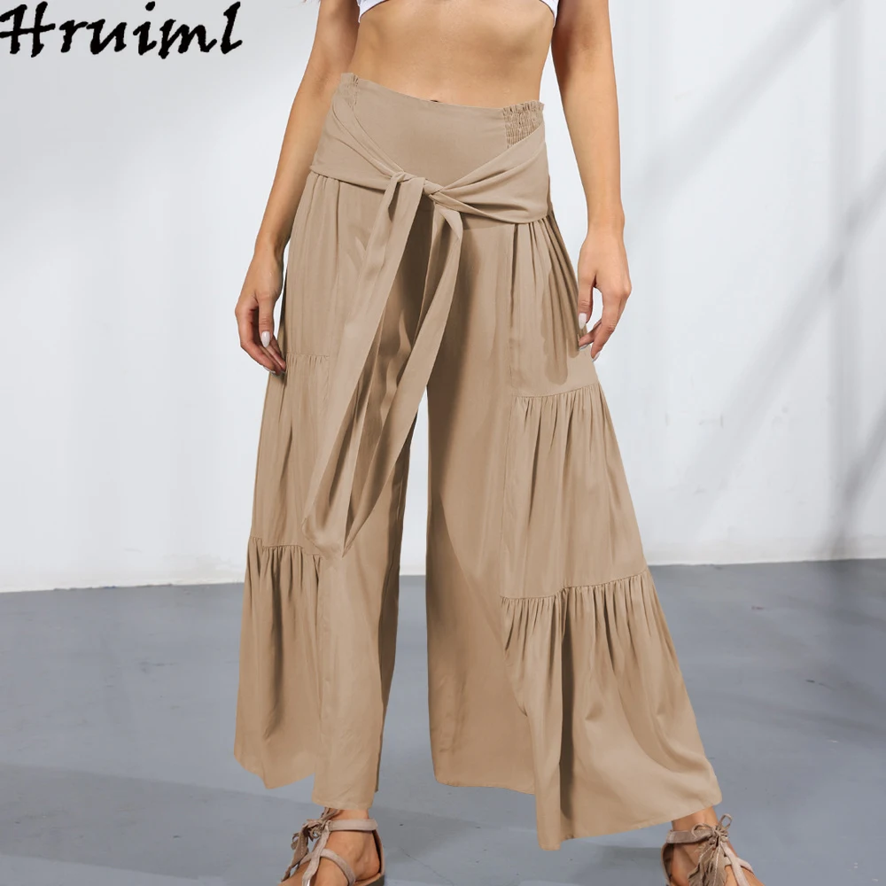 Women's Pants Wide Leg High Waist Free Shipping Summer 2022 Casual Loose Trousers Solid Lace Up Fashion Streetwear Clothing New
Women's Pants Wide Leg High Waist Free Shipping Summer 2022 Casual Loose Trousers Solid Lace Up Fashion Streetwear Clothing New