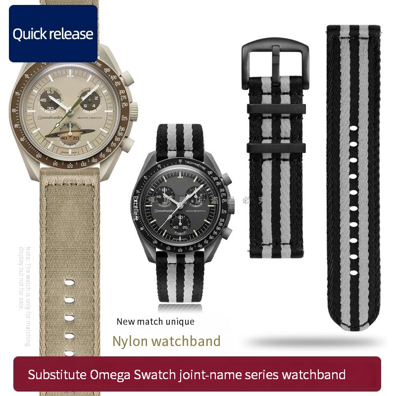 20mm Quick release Nylon Strap for Omega X Swatch MoonSwatch Constellation Watch Band Men Women Woven Sport Canvas Waterproof
20mm Quick release Nylon Strap for Omega X Swatch MoonSwatch Constellation Watch Band Men Women Woven Sport Canvas Waterproof