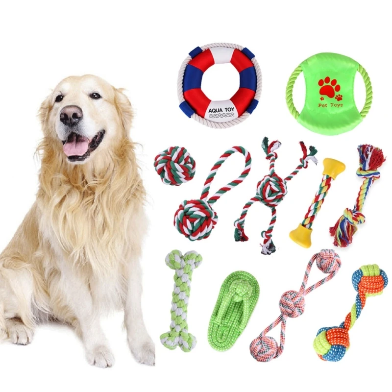 11Pcs Dog Rope Toy Colorful Dog Chew Toy Assorted Shapes Natural Cotton Rope Tug Toy for Dog Interactive Dog Rope Toy KXRE
11Pcs Dog Rope Toy Colorful Dog Chew Toy Assorted Shapes Natural Cotton Rope Tug Toy for Dog Interactive Dog Rope Toy KXRE