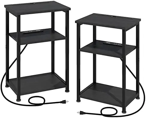 Nightstands Set of 2, End Side Table with Charging Station Phone Holder, Slim Couch Table with USB Ports & Outlets, Small Be
Nightstands Set of 2, End Side Table with Charging Station Phone Holder, Slim Couch Table with USB Ports & Outlets, Small Be