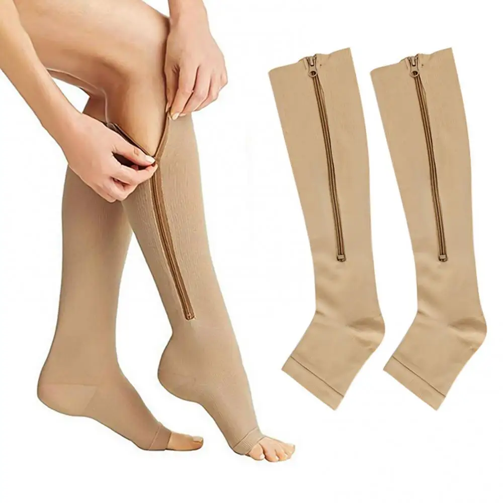 Women Open Toe Zipper Compression Stockings Prevent Varicose Socks Leg Sleeves 
Women Open Toe Zipper Compression Stockings Prevent Varicose Socks Leg Sleeves