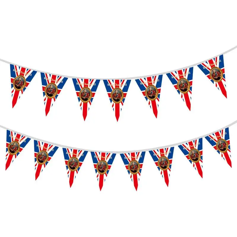 Charles III Coronation String Flag 15Pcs Triangle King Coronation England Flag 4.5M Union Jack Bunting Pennant For Street 
Charles III Coronation String Flag 15Pcs Triangle King Coronation England Flag 4.5M Union Jack Bunting Pennant For Street