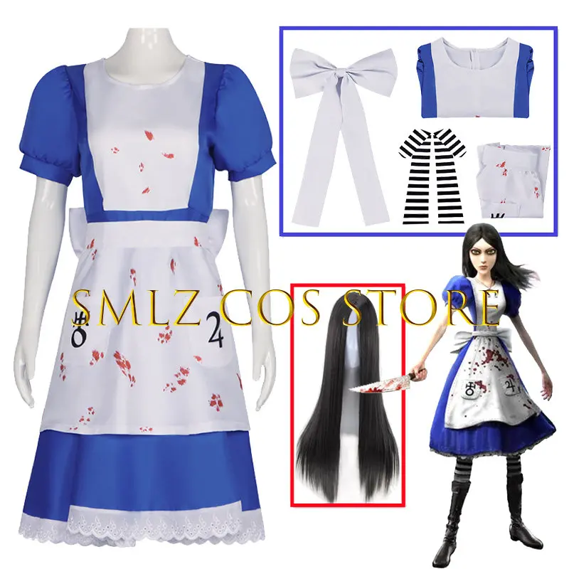 Maid Alice Cosplay Anime Alice Madness Returns Cosplay Costume Woman Maid Dress Socks Halloween Party Performance Uniform
Maid Alice Cosplay Anime Alice Madness Returns Cosplay Costume Woman Maid Dress Socks Halloween Party Performance Uniform