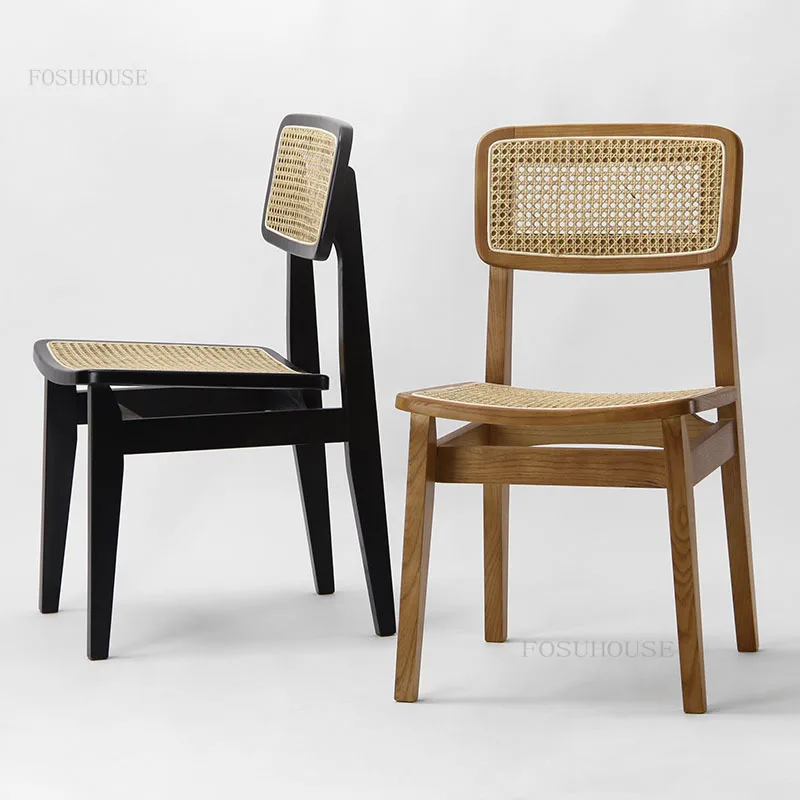 Solid Wood Dining Chairs Rattan Retro Dining Chair Minimalist Modern Backrest Chair Leisure Restaurant Dining Room Furniture
Solid Wood Dining Chairs Rattan Retro Dining Chair Minimalist Modern Backrest Chair Leisure Restaurant Dining Room Furniture