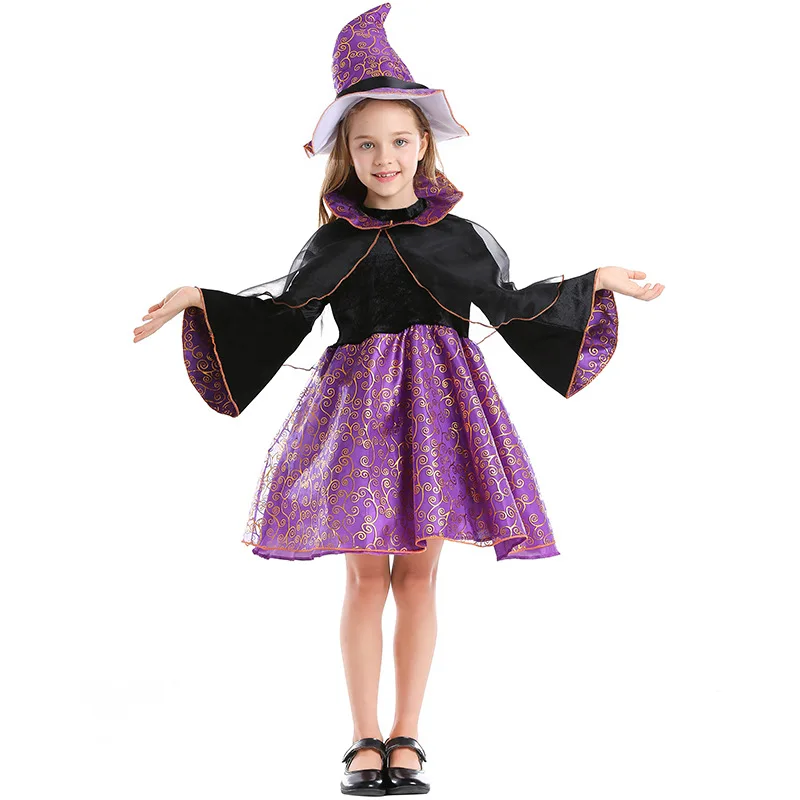Children Girls Magic Witch Wizard Robe Stage Purple Shawl Dress Hat Set Kids Halloween Role Play Dress Up Cosplay Costume
Children Girls Magic Witch Wizard Robe Stage Purple Shawl Dress Hat Set Kids Halloween Role Play Dress Up Cosplay Costume