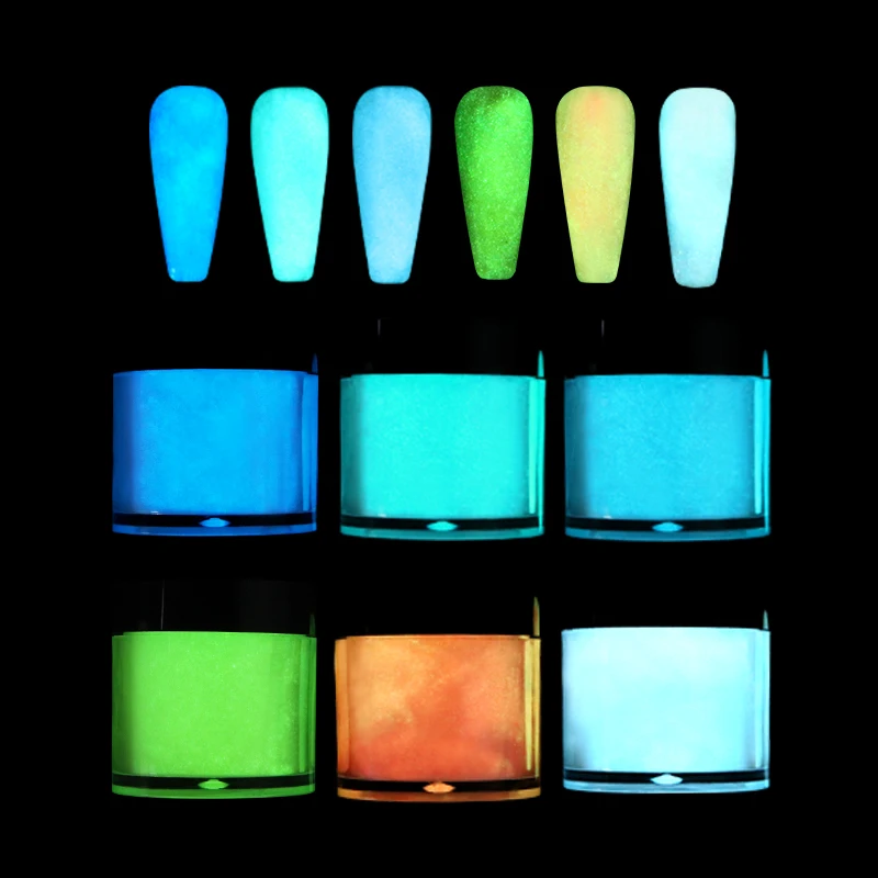 6 Pcs Glow In The Dark Dipping Powder Nail Art Decorations Luminous Acrylic Extension Nails Crystal Powders Manicure Accessories
6 Pcs Glow In The Dark Dipping Powder Nail Art Decorations Luminous Acrylic Extension Nails Crystal Powders Manicure Accessories
