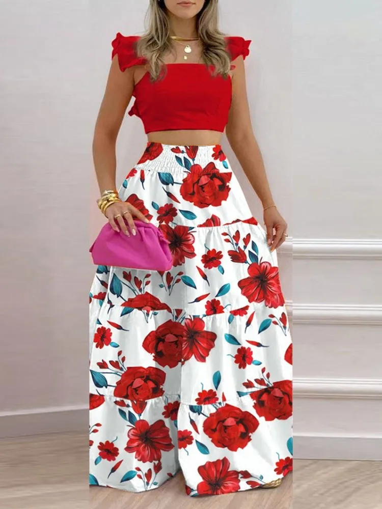 Женский пляжный костюм из двух предметов, привлекательный короткий топ на бретельках и элегантная длинная юбка с высокой талией, винтажный ...
Женский пляжный костюм из двух предметов, привлекательный короткий топ на бретельках и элегантная длинная юбка с высокой талией, винтажный ...