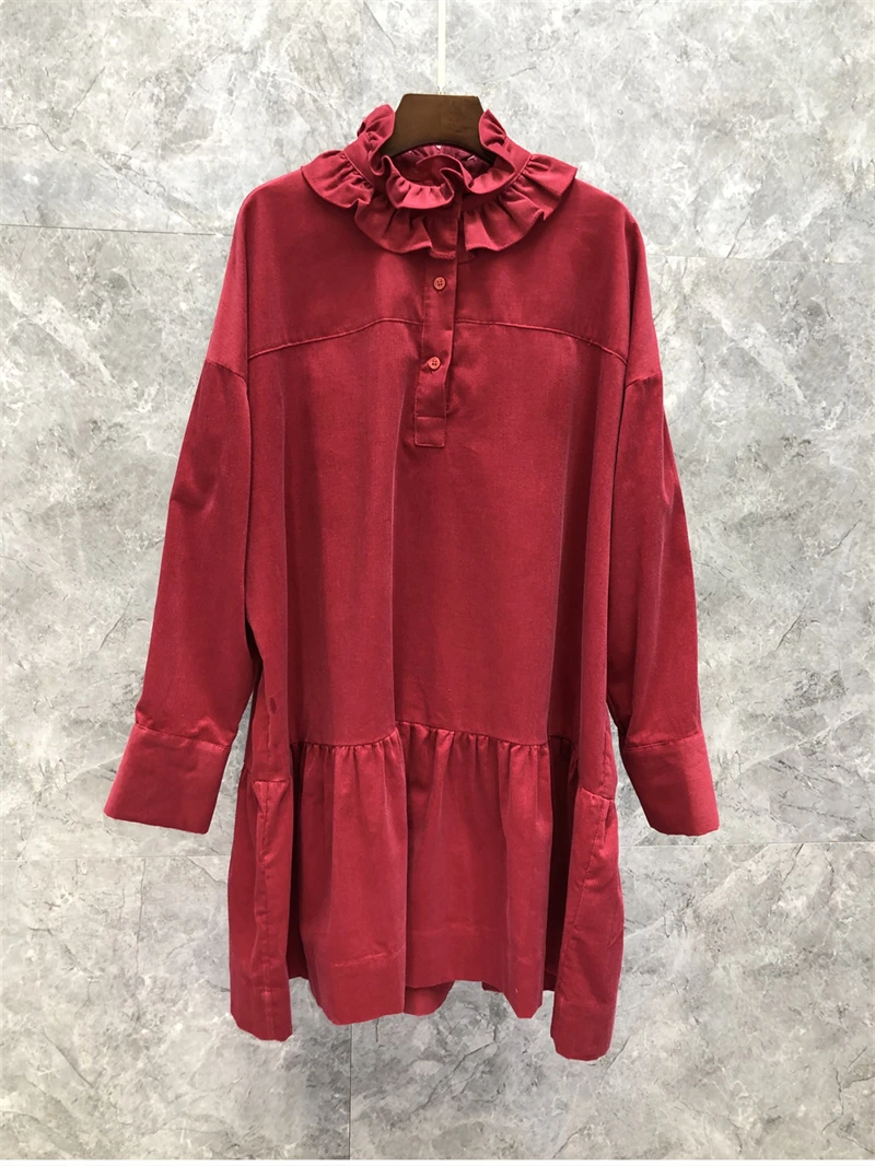 Guesod Women Cotton Dress Fungus Stand Collar Loose Dress Female Spring Autumn Designer Short Dress New
Guesod Women Cotton Dress Fungus Stand Collar Loose Dress Female Spring Autumn Designer Short Dress New