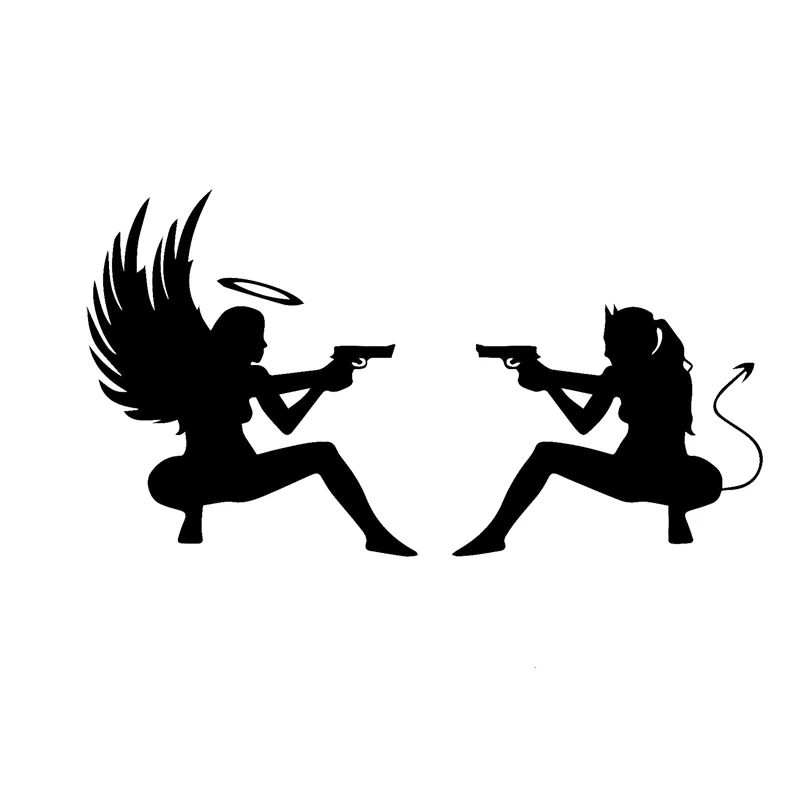 Car Sticker Sexy Devil Angel with Pistol Personalized Custom Automobiles Exterior Accessories Vinyl Decal
Car Sticker Sexy Devil Angel with Pistol Personalized Custom Automobiles Exterior Accessories Vinyl Decal