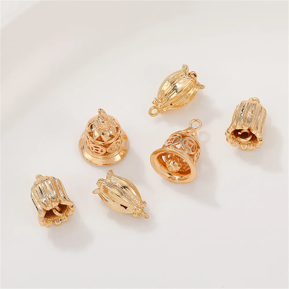 1pcs 14K Gold Color Bell Hanging Bell Orchid Hat Tassel DIY Handmade Hairpin Step Shake Ear Jewelry Material Accessories
1pcs 14K Gold Color Bell Hanging Bell Orchid Hat Tassel DIY Handmade Hairpin Step Shake Ear Jewelry Material Accessories