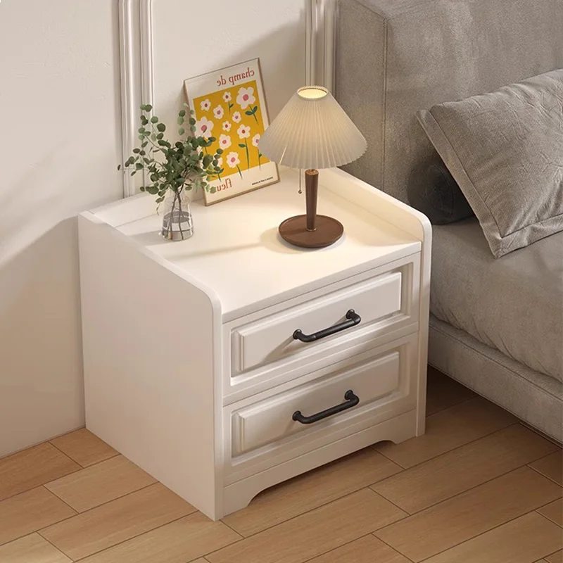 

Белая ночная тумбочка для спальни, нордическая Современная Минималистичная прикроватная тумбочка для хранения, деревянная домашняя мебель для отеля