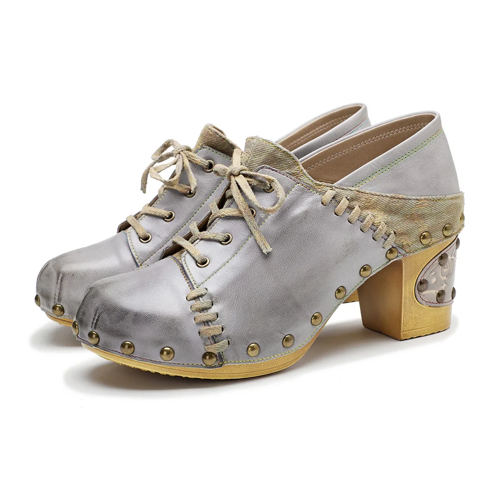 2023 Autumn And Winter Handmade Fashion Stitching Rivte Silver Shoes Women High Heel Chunky Heel Pumps
2023 Autumn And Winter Handmade Fashion Stitching Rivte Silver Shoes Women High Heel Chunky Heel Pumps