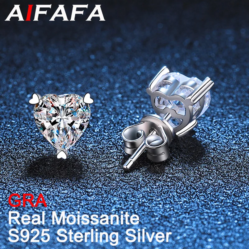 AIFAFA 1/2 Carat Real Moissanite Ear Stud for Women Lady Heart Earrings Pt950 Plated 100% 925 Pure Silver Fine Jewelry Wholesale
AIFAFA 1/2 Carat Real Moissanite Ear Stud for Women Lady Heart Earrings Pt950 Plated 100% 925 Pure Silver Fine Jewelry Wholesale