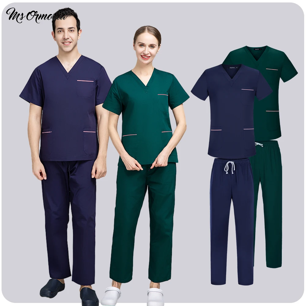 Nurse Uniform For Women Men Scrubs Suit Doctor Dental Workwear Hospital Medical Scrub Set Beauty Salon Clothing Surgery Uniform
Nurse Uniform For Women Men Scrubs Suit Doctor Dental Workwear Hospital Medical Scrub Set Beauty Salon Clothing Surgery Uniform