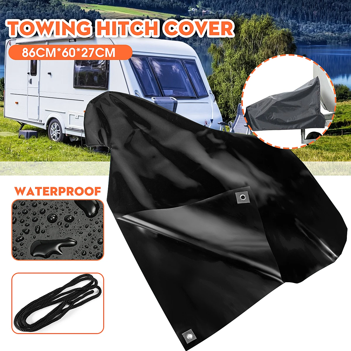 Universal Waterproof Trailer Caravan Towing Hitch Cover Anti Rain Snow Dust Dustproof Protector For RV Tow Coupling Lock
Universal Waterproof Trailer Caravan Towing Hitch Cover Anti Rain Snow Dust Dustproof Protector For RV Tow Coupling Lock