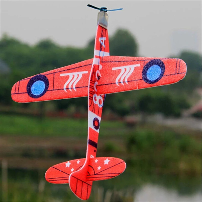 

1Pc 19cm Hand Launch Throwing Glider Inertial Foam Airplane Plane Model Outdoor Toys EVA Aircraft Airplane Random Color