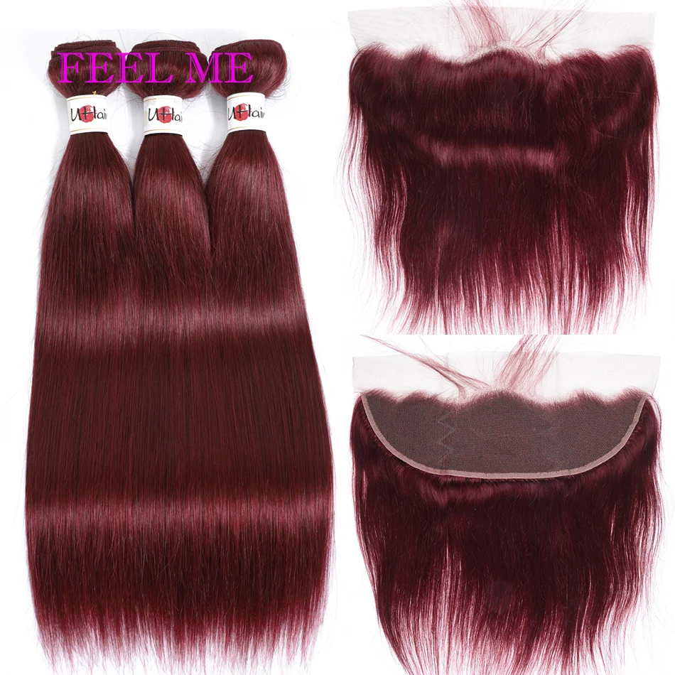 3PCS Straight Bundles With Frontal 99j Burgundy Brazilian Straight Human Hair Bundles With Lace Frontal 13x4inch Remy Hair
3PCS Straight Bundles With Frontal 99j Burgundy Brazilian Straight Human Hair Bundles With Lace Frontal 13x4inch Remy Hair