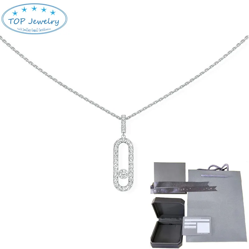 925 Sterling Silver Fashion brands Messik a Necklace For Womens Classic Luxury Jewelry Moving diamonds Chain Couple Gift
925 Sterling Silver Fashion brands Messik a Necklace For Womens Classic Luxury Jewelry Moving diamonds Chain Couple Gift