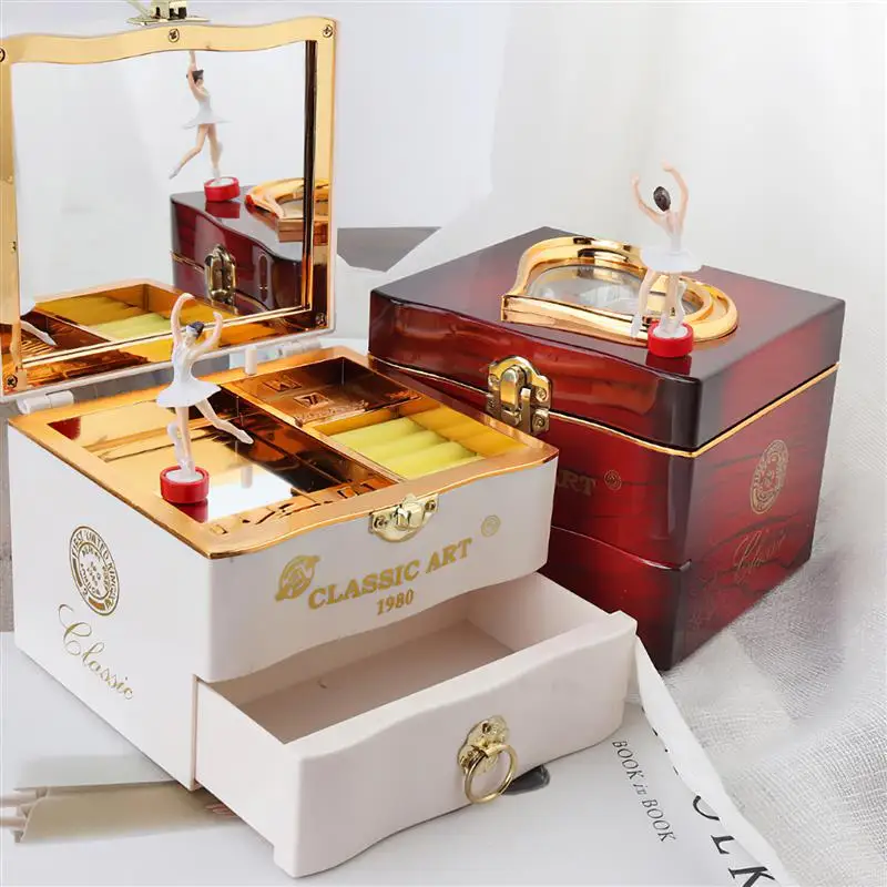 Dancing Ballerina Music Box For Kid Retro Craft Engraved Wooden Jewelry Storage Organizer With Mirror Great Gift For Birthday
Dancing Ballerina Music Box For Kid Retro Craft Engraved Wooden Jewelry Storage Organizer With Mirror Great Gift For Birthday