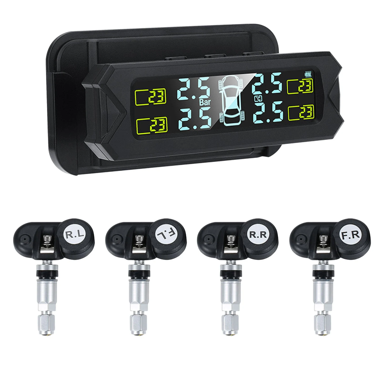 USB Solar Power Tire Pressure Monitoring System Wireless Car TPMS LCD Display Pressure Alarm with Internal Sensor
USB Solar Power Tire Pressure Monitoring System Wireless Car TPMS LCD Display Pressure Alarm with Internal Sensor