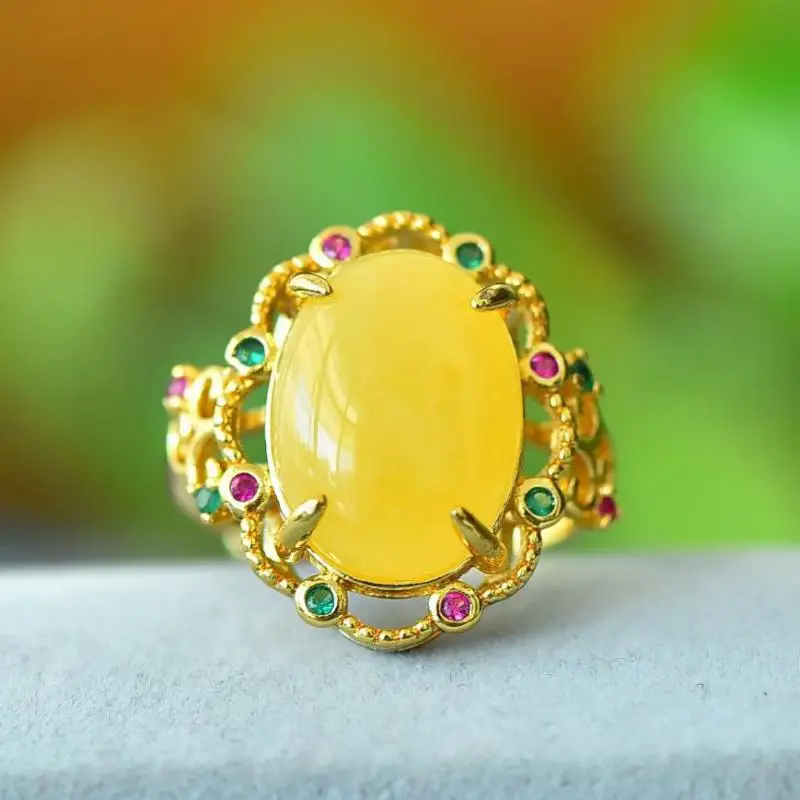 Luxury Colorful Zircon Amber Ring Women Healing Gemstone Fine Jewelry Genuine Baltic Ambers Wedding Rings Adjustable Anillos
Luxury Colorful Zircon Amber Ring Women Healing Gemstone Fine Jewelry Genuine Baltic Ambers Wedding Rings Adjustable Anillos