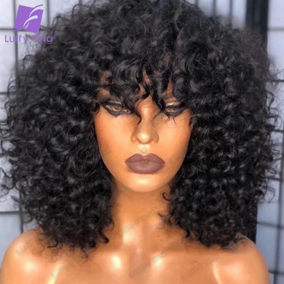 Curly Human Hair Wigs With Bangs 200 Density Scalp Top Full Machine Made Wig Remy Brazilian Short Curly Wig For Women Luffywig
Curly Human Hair Wigs With Bangs 200 Density Scalp Top Full Machine Made Wig Remy Brazilian Short Curly Wig For Women Luffywig