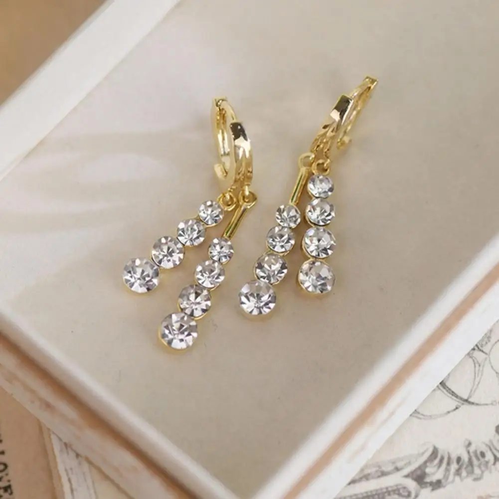 Charming Hoop Earrings Geometric Shiny Electroplated Drop Earrings Rhinestone Earrings Tassel Earrings 1 Pair
Charming Hoop Earrings Geometric Shiny Electroplated Drop Earrings Rhinestone Earrings Tassel Earrings 1 Pair