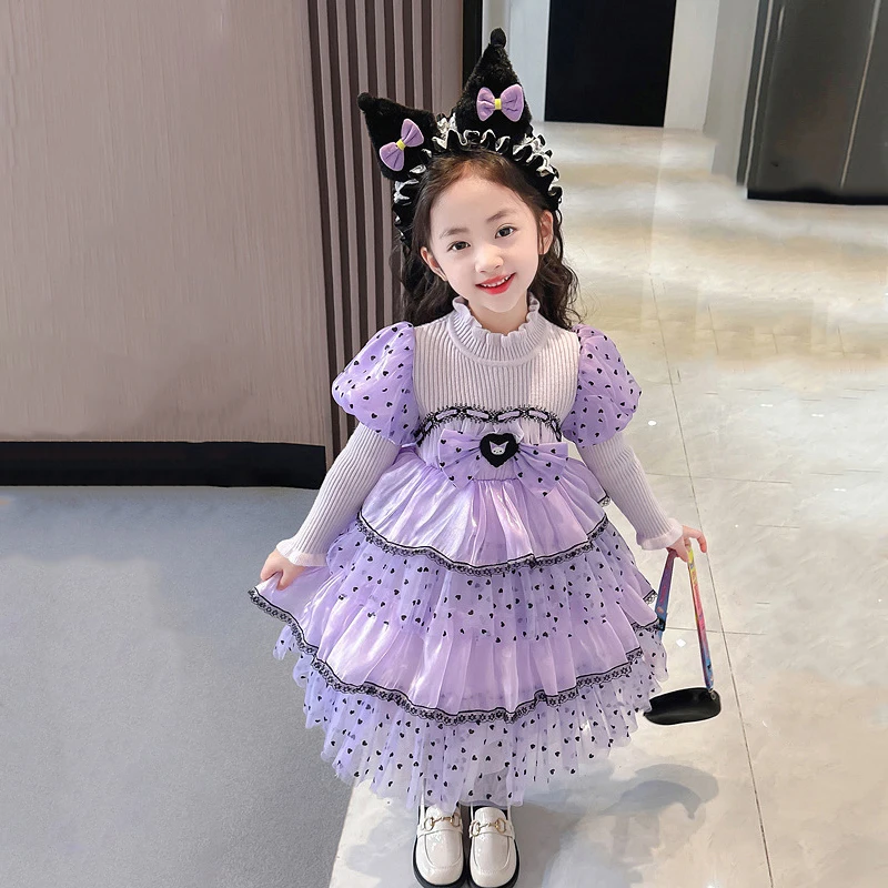Sanrio Children Kuromi Dress Anime Figure Girl Halloween Lolita Princess Dress Plus Velvet Autumn Winter Sweet Cartoon Kawaii
Sanrio Children Kuromi Dress Anime Figure Girl Halloween Lolita Princess Dress Plus Velvet Autumn Winter Sweet Cartoon Kawaii