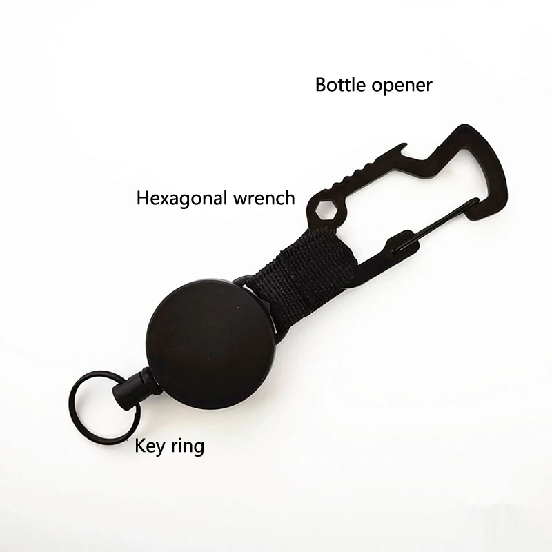 3 In 1 Retractable Badge Steel Wire Cord Pull Key Ring Portable Bottle Opener Hexagonal Wrench Carabiner Car Key Chain EDC Tool
3 In 1 Retractable Badge Steel Wire Cord Pull Key Ring Portable Bottle Opener Hexagonal Wrench Carabiner Car Key Chain EDC Tool
