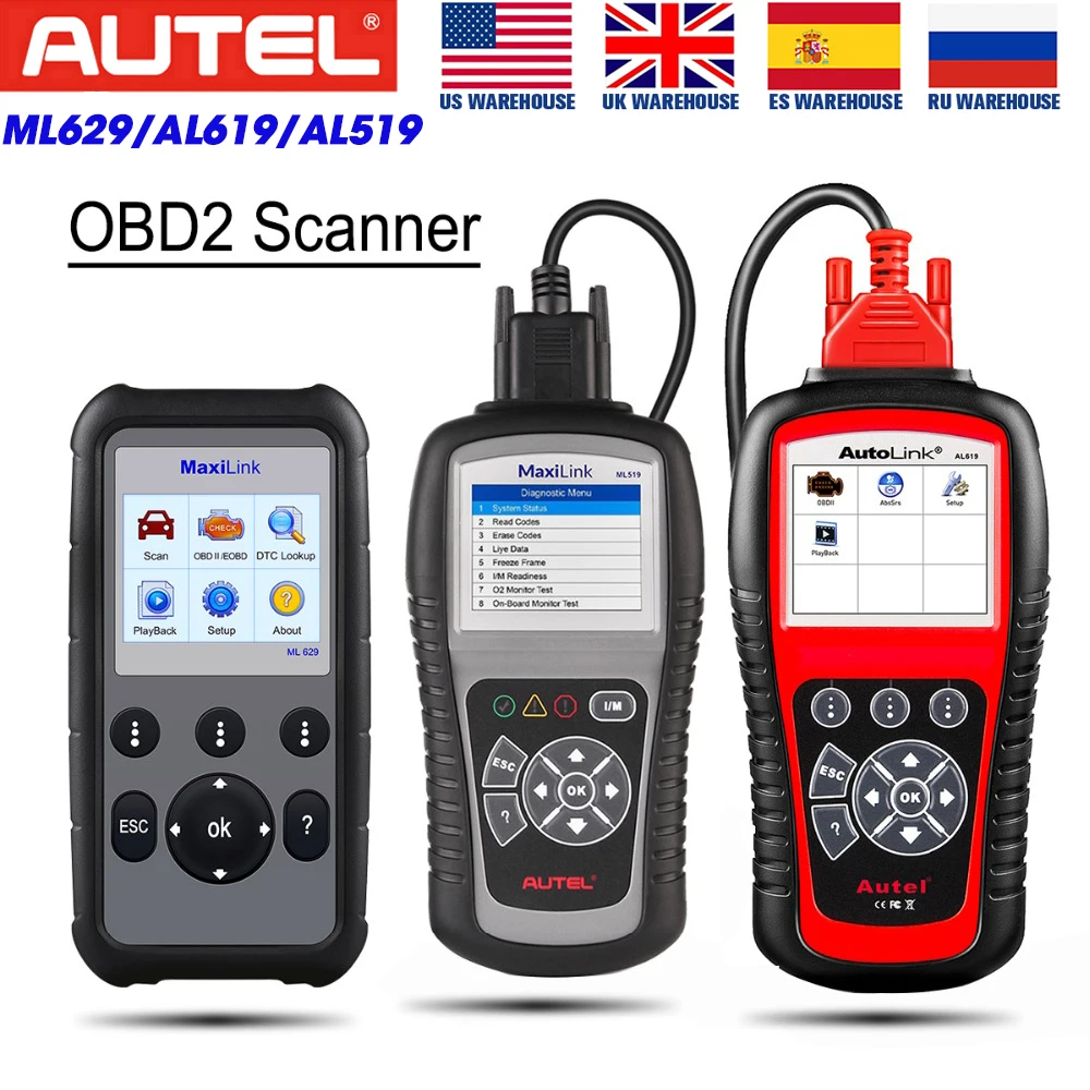 Автомобильный сканер Autel OBD2, диагностический инструмент ML629 ML519 AL619, автомобильный диагностический сканер OBD 2 EOBD
Автомобильный сканер Autel OBD2, диагностический инструмент ML629 ML519 AL619, автомобильный диагностический сканер OBD 2 EOBD