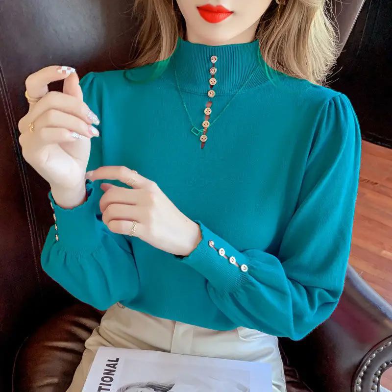 Fashion Solid Color Button Puff Sleeve Sweater Women's Clothing 2022 Autumn New Loose Casual Pullovers All-match Sweet Tops
Fashion Solid Color Button Puff Sleeve Sweater Women's Clothing 2022 Autumn New Loose Casual Pullovers All-match Sweet Tops