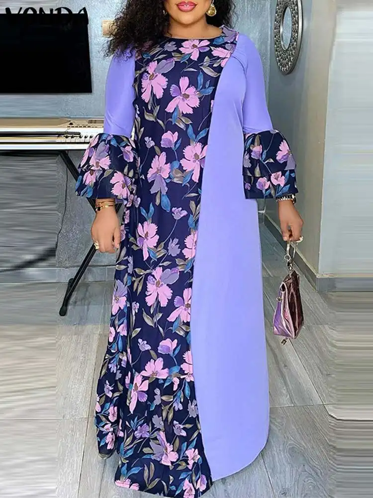Oversized Party Maxi Dress VONDA Women Flare Sleeve Fashion Floral Printed Summer Vestido Casual Bohemian Patchwork Beach Robe
Oversized Party Maxi Dress VONDA Women Flare Sleeve Fashion Floral Printed Summer Vestido Casual Bohemian Patchwork Beach Robe