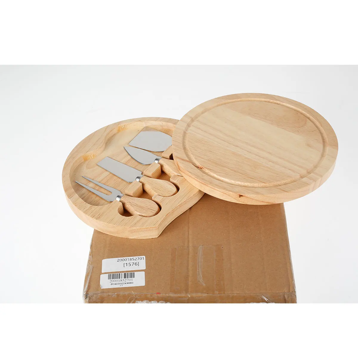 Chopping Cheese Board Set Rubber Wood Multifunctional Round Cheese Board Cutlery Set Creative Cheese Board with 4Pcs Cutlery Kit
Chopping Cheese Board Set Rubber Wood Multifunctional Round Cheese Board Cutlery Set Creative Cheese Board with 4Pcs Cutlery Kit