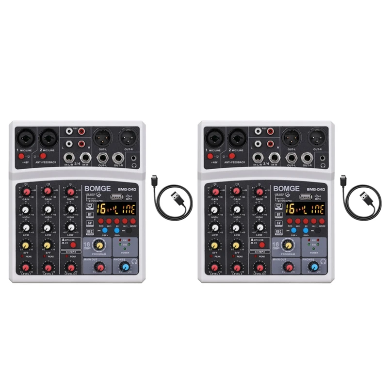 Professional Sound Card 4-Channel Mixer Outdoor Conference Audio USB Bluetooth Reverb Audio16 Digital Effects
Professional Sound Card 4-Channel Mixer Outdoor Conference Audio USB Bluetooth Reverb Audio16 Digital Effects