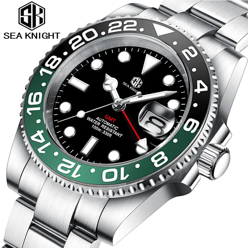 Мужские механические часы Sea knight Роскошные GMT с керамической рамкой 100 м водостойкие светящиеся Мужские автоматические часы с сапфировым стеклом
Мужские механические часы Sea knight Роскошные GMT с керамической рамкой 100 м водостойкие светящиеся Мужские автоматические часы с сапфировым стеклом