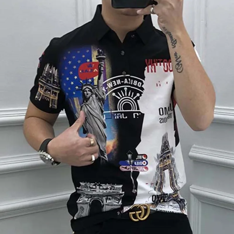 2022 Summer Fashion European Print Short Sleeved Polo Mercerized Cotton Men's Slim Fit Mature Handsome Light Luxury Polo Shirt
2022 Summer Fashion European Print Short Sleeved Polo Mercerized Cotton Men's Slim Fit Mature Handsome Light Luxury Polo Shirt