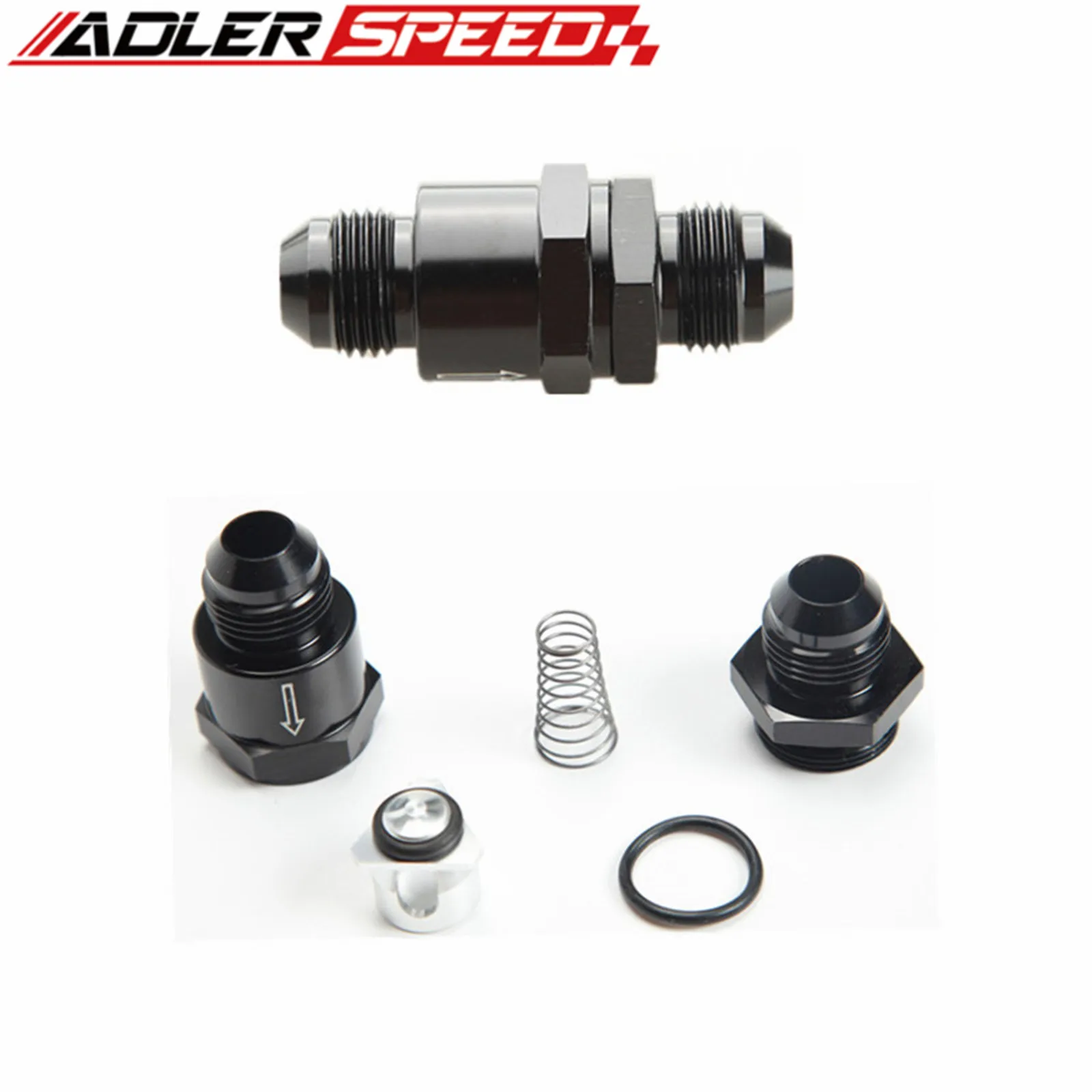 

AN8 -8AN Aluminium Non Return One Way Check Valve Fuel EFI Fitting Adapter Black