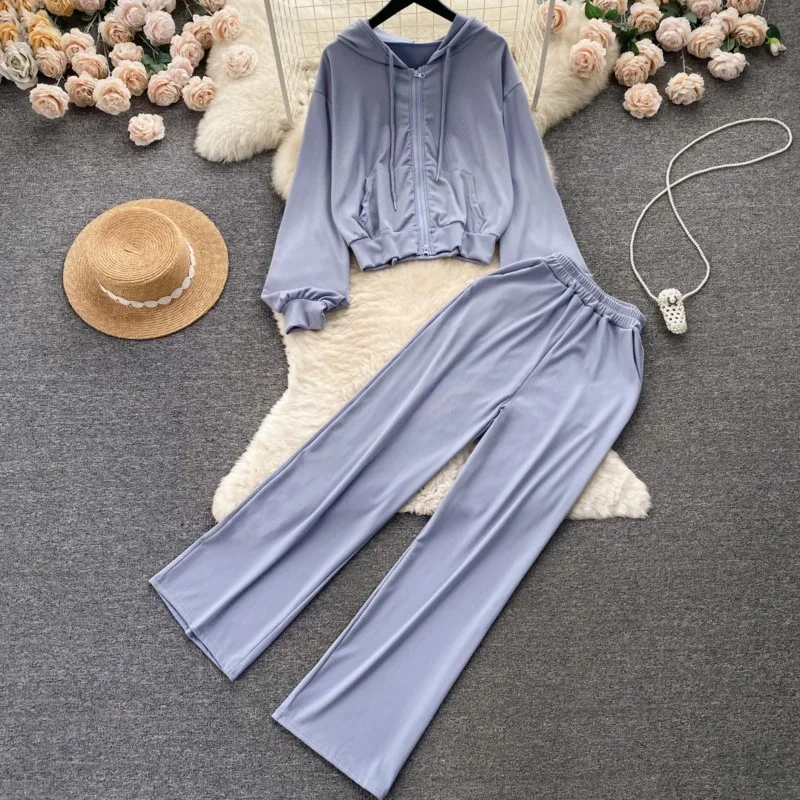 Elegant and Chic Women Fashion Solid Pantsuit Casual Loose Hooded Shirts Tops Wide-Leg Pants 2 Pieces Set Female Party Tracksuit
Elegant and Chic Women Fashion Solid Pantsuit Casual Loose Hooded Shirts Tops Wide-Leg Pants 2 Pieces Set Female Party Tracksuit